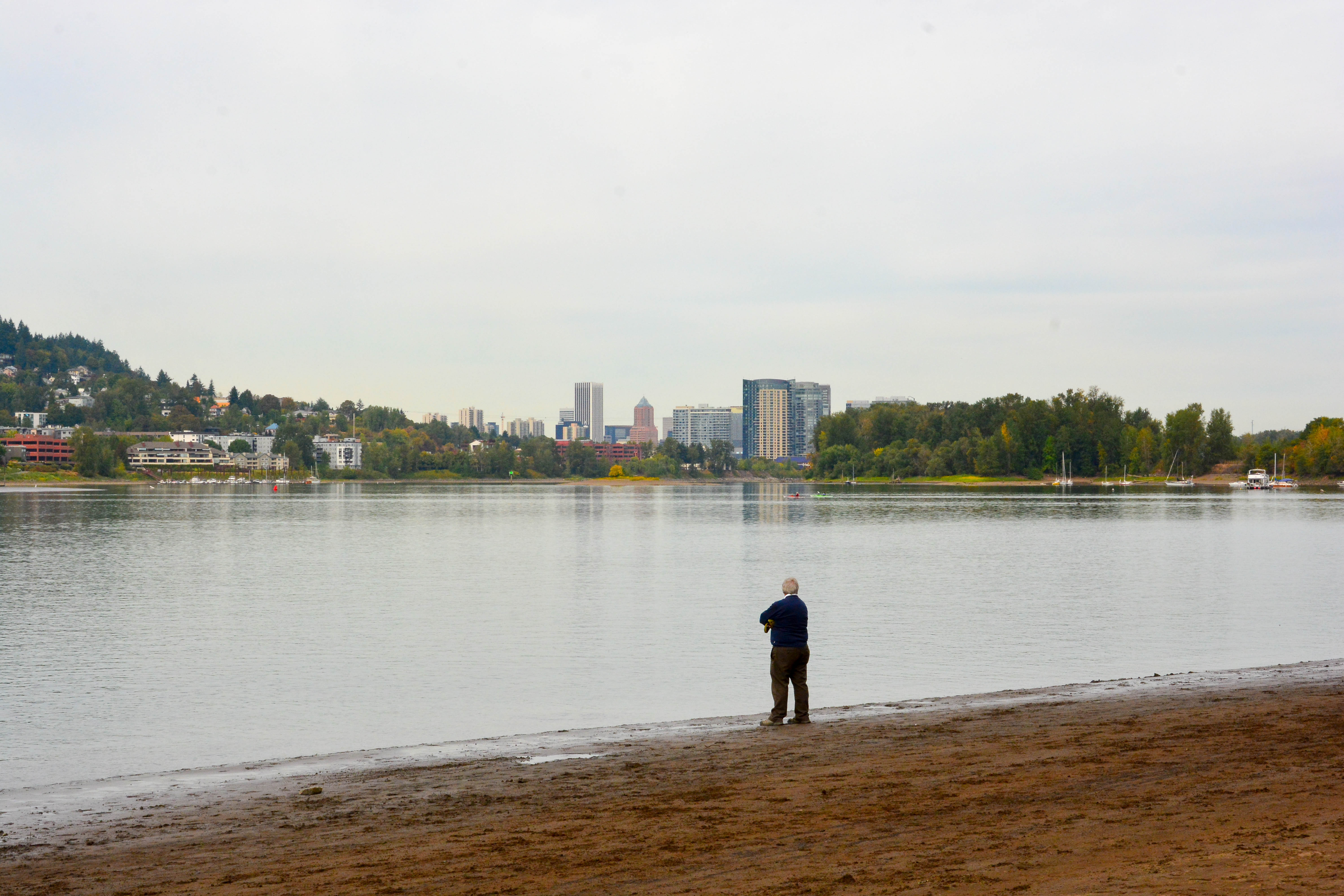 Portland in the distance during Thomas, Coon, Newton and Frost's community service day in Sellwood Park